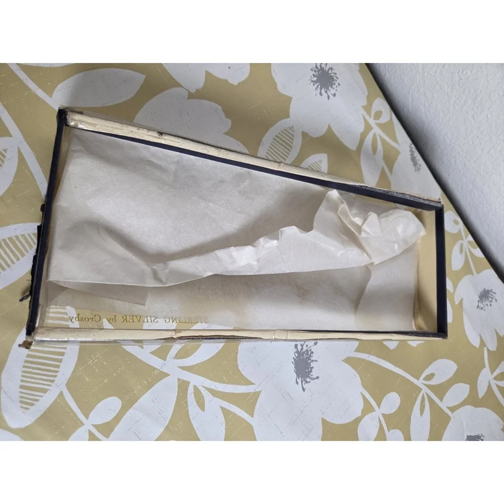 Vtg 3-piece Sterling Silver hollow handle Carving Set By Crosby Original Box